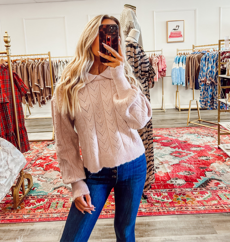 Scallop Pink Sweater