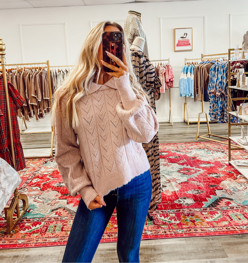 Scallop Pink Sweater