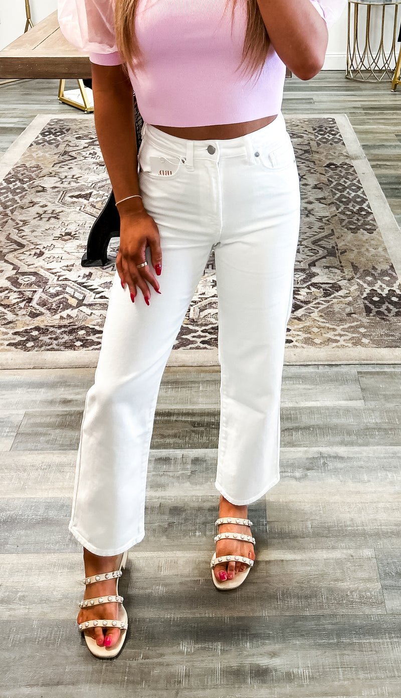 Vintage Straight White Jeans