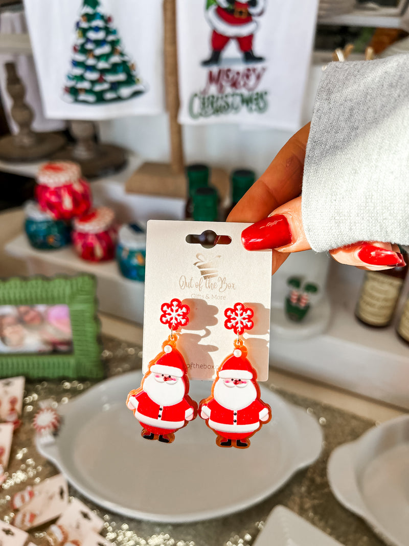 Acrylic Santa Claus Earrings