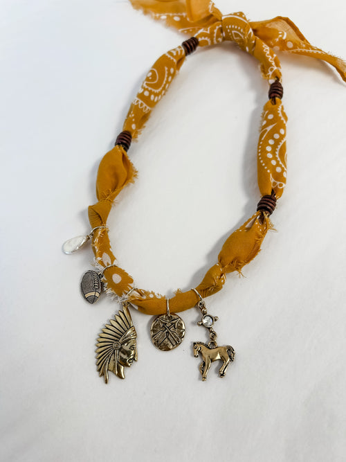 Gameday Scarf Necklace - Seminoles / Gold