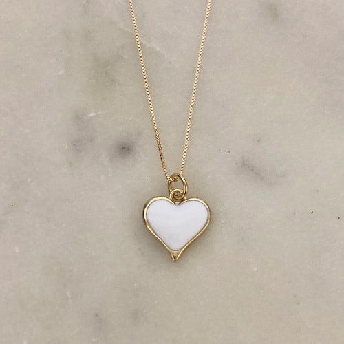 White and Gold Heart Necklace