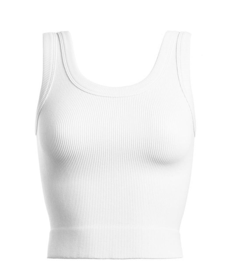 Standard Scoop Neck Tank - White