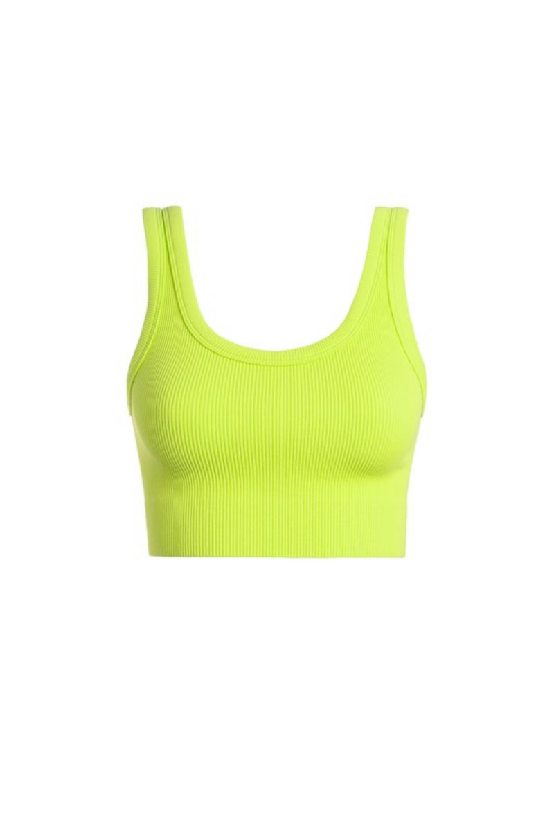 On The Move Crop Tank - Lime