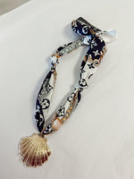 Scarf Necklace - Black Shell