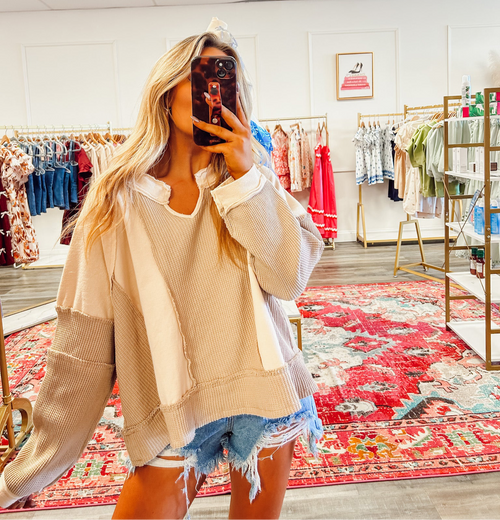 Cozy Nights Top - Taupe