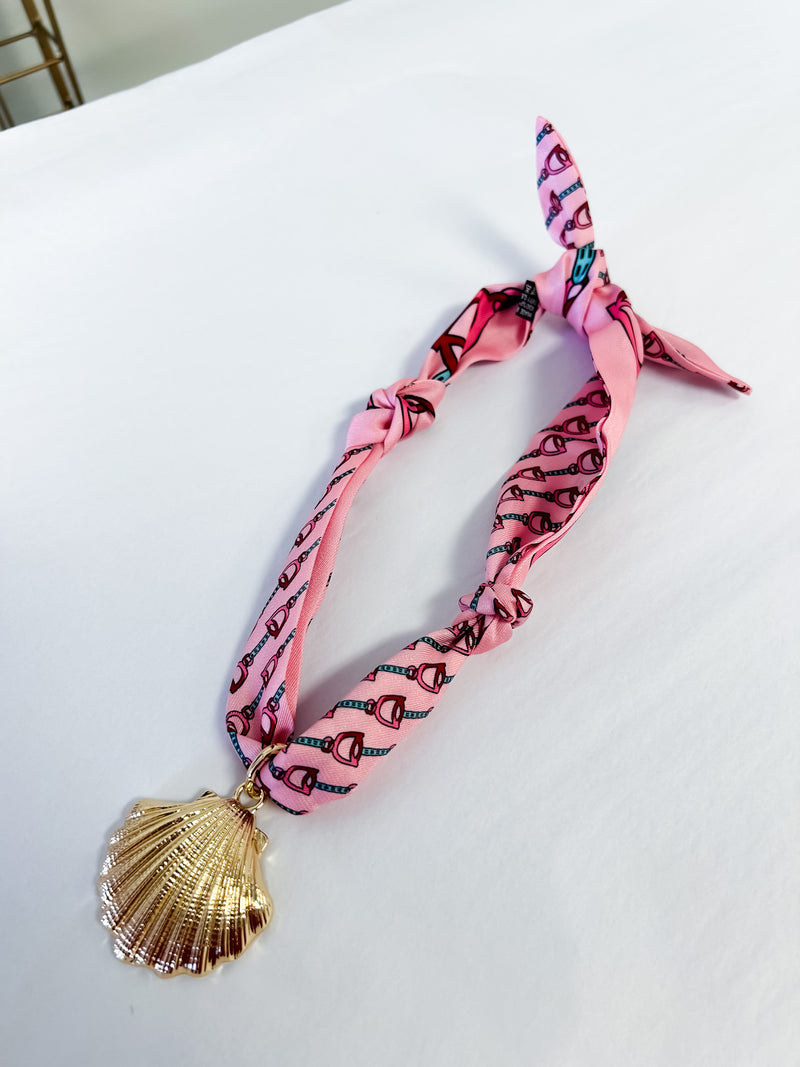 Scarf Necklace - Pink Shell