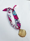 Scarf Necklace - Magenta Shell