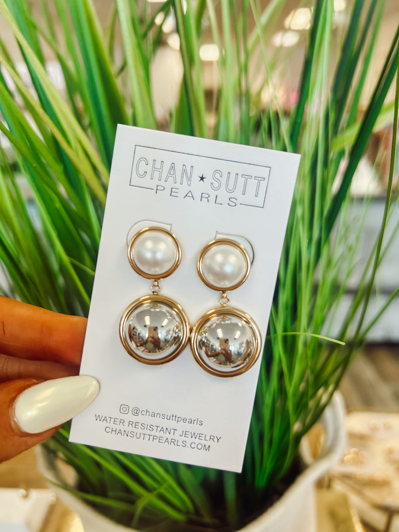 Luxe Pearl Double Drop Earring