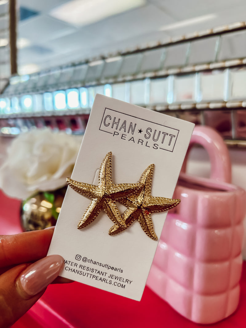 Gold Starfish Earrings