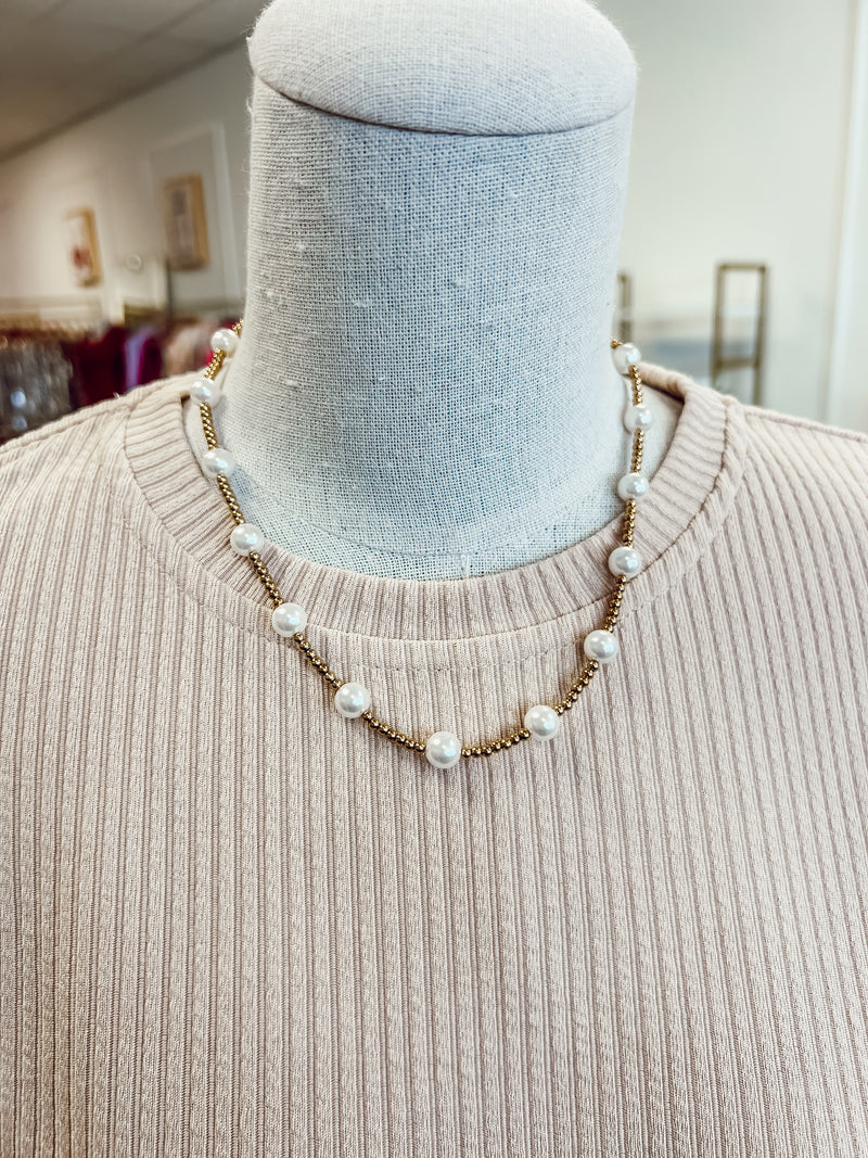 Gold Pearl Necklace